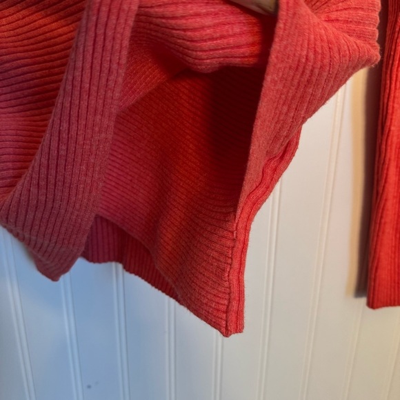 Soft Surroundings Red Ribbed Wrap Sweater Women’s Size Small - Picture 5 of 13